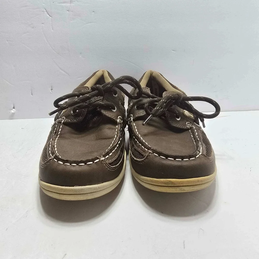 Margaritaville Speed Boat Mens 9 Brown Leather Mesh Boat Shoes MG1105K